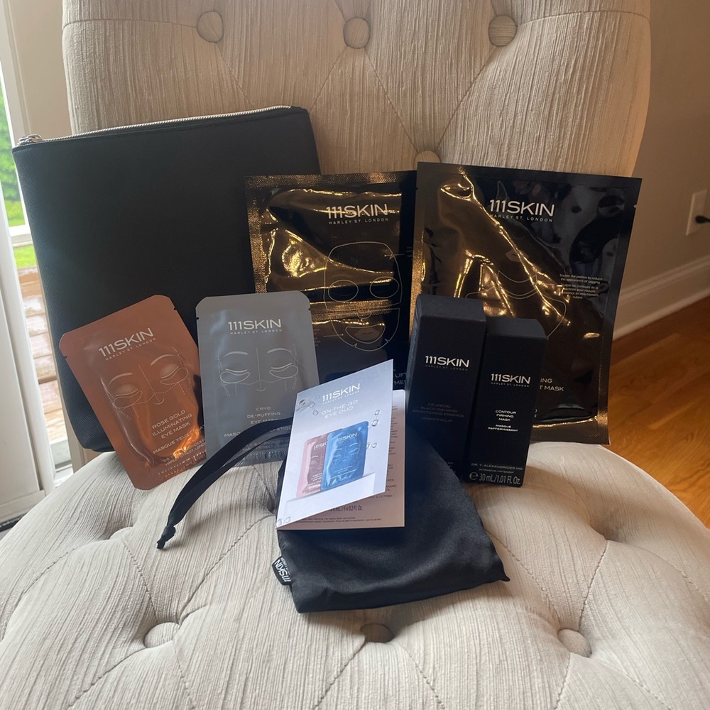 111SKIN Face Mask, Face/Eye Cream, and Makeup Bag Bundle!